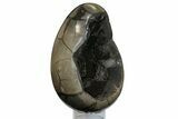 Septarian Dragon Egg Geode - Black Crystals #172803-1
